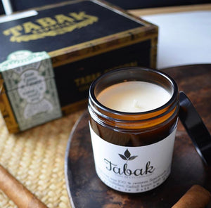 Soy wax candle Tabak - from Recycled Light Germany