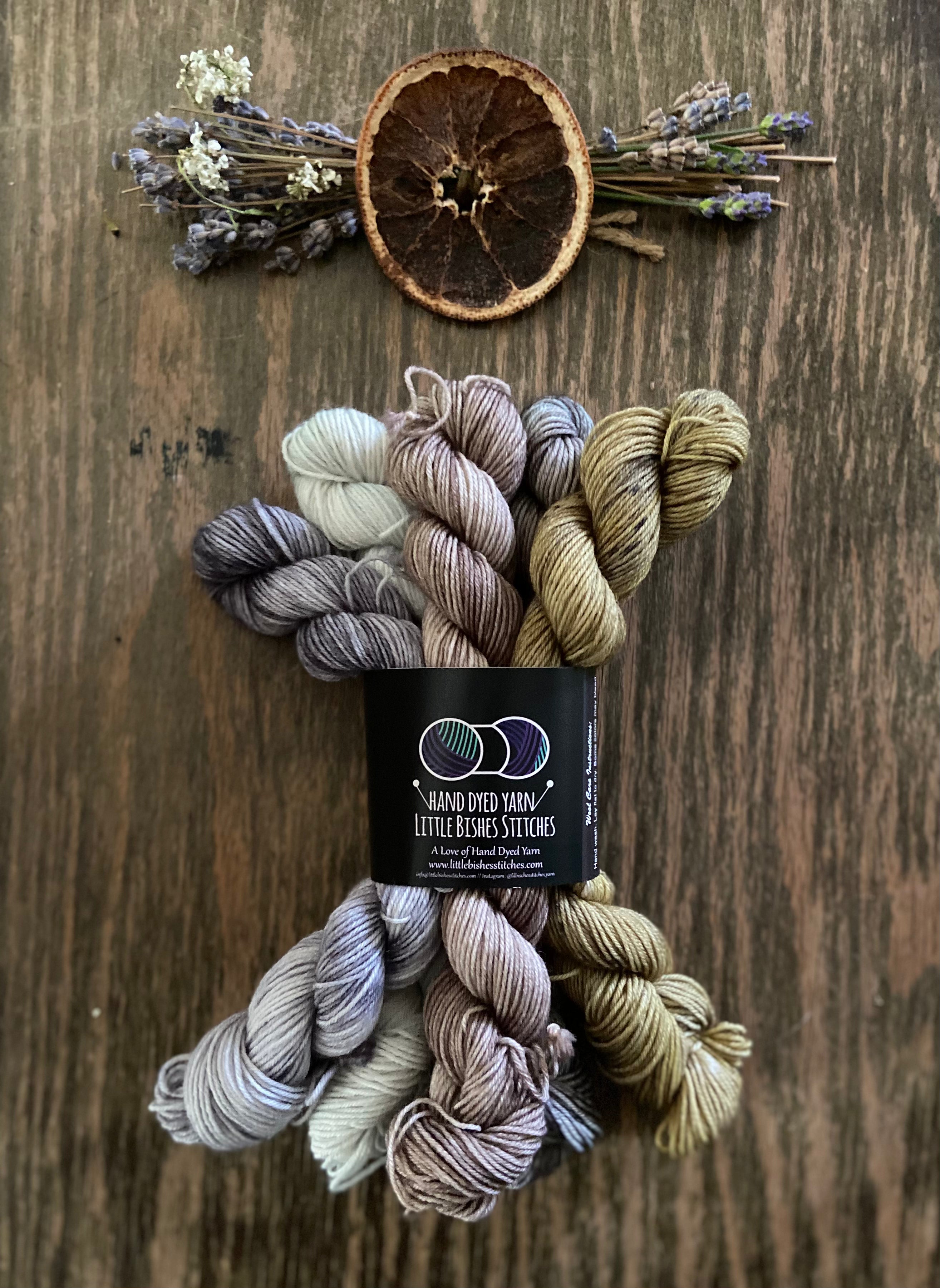 Five 20g Blue Faced Leicester Mini Skein Set "Moon Walk"